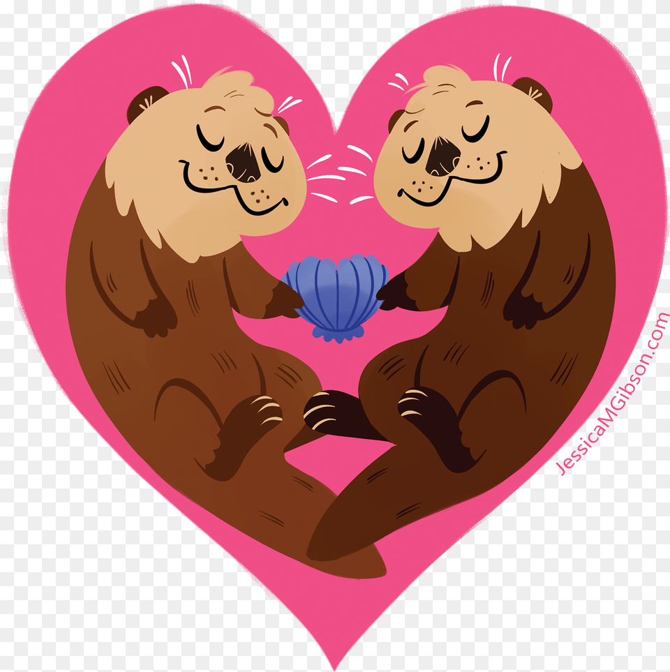 Otter Love Magnet Clipart Otter Love, Heart, Animal, Bear, Mammal Png