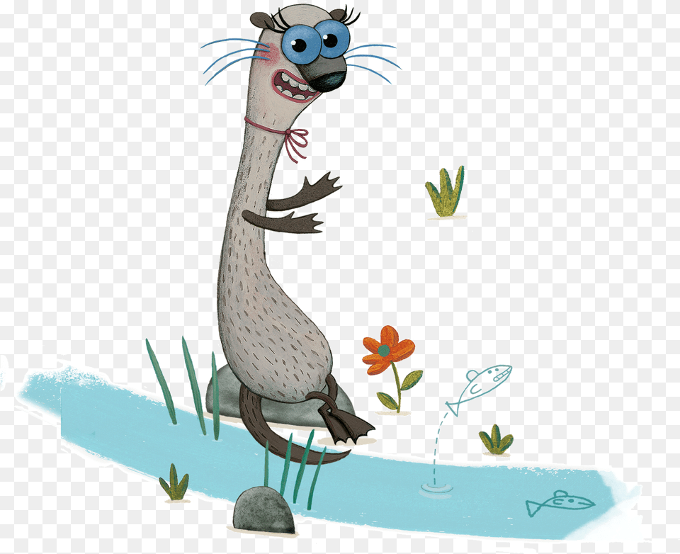 Otter On A Rock Do Unto Otters Otter, Plant, Animal, Bird Png Image