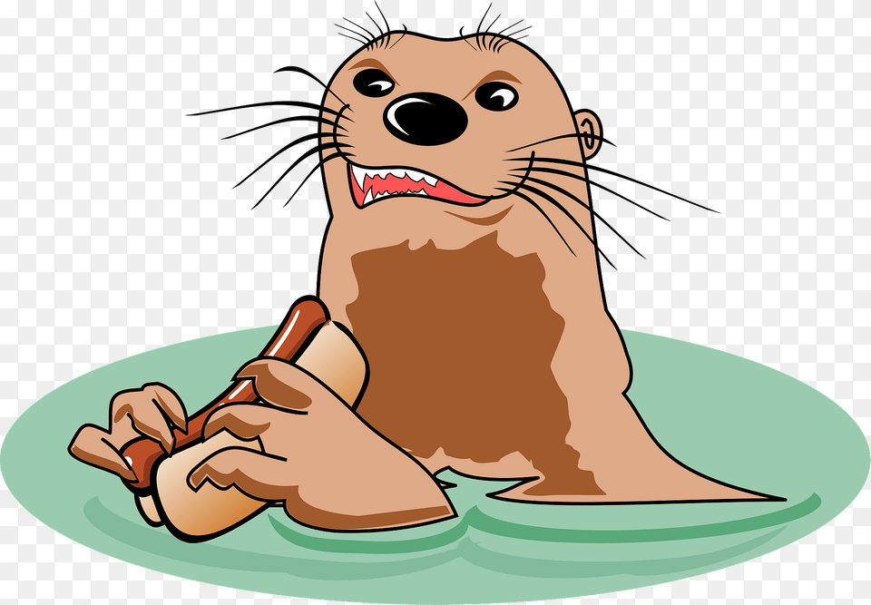 Otter With Hotdog Clipart, Baby, Person, Animal, Mammal Free Transparent Png