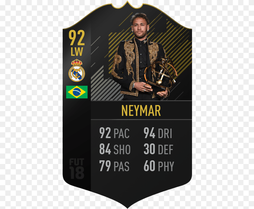 Otw Card Fifa 18 Neymar Fifa 18 Card, Adult, Male, Man, Person Free Png Download