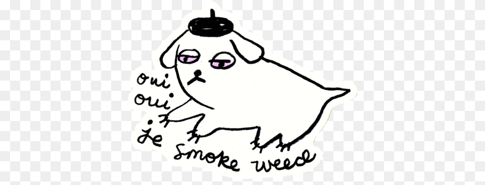 Oui Weed Dog Sticker Cartoon, Person, Art Free Transparent Png