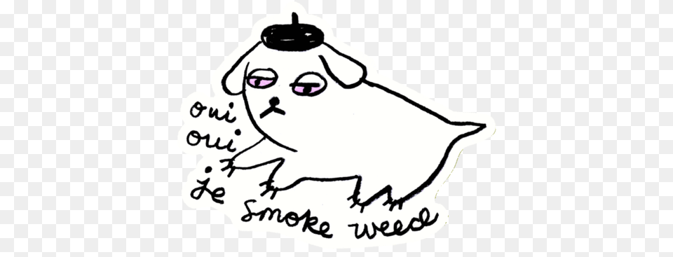 Oui Weed Dog Sticker Cartoon, Person, Art Png