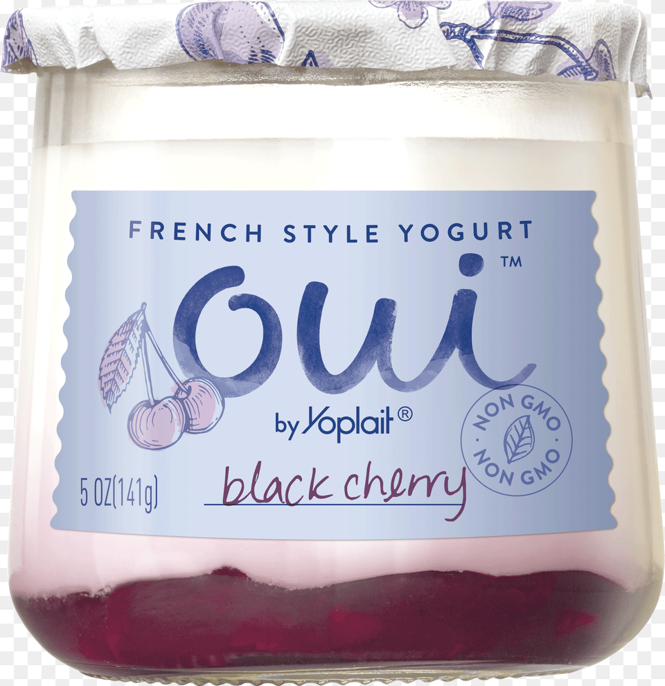 Oui Yogurt Black Cherry, Jar, Dessert, Food Free Png Download