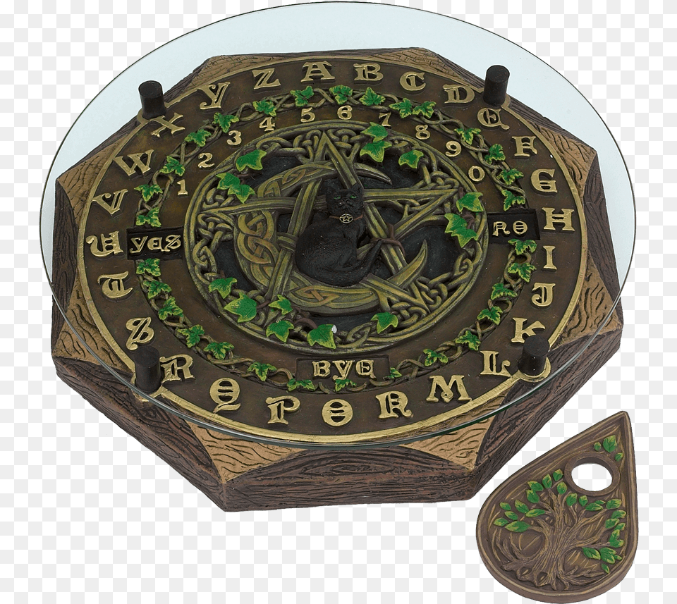 Ouija Board Black Cat, Sundial, Urban, Bronze Free Png