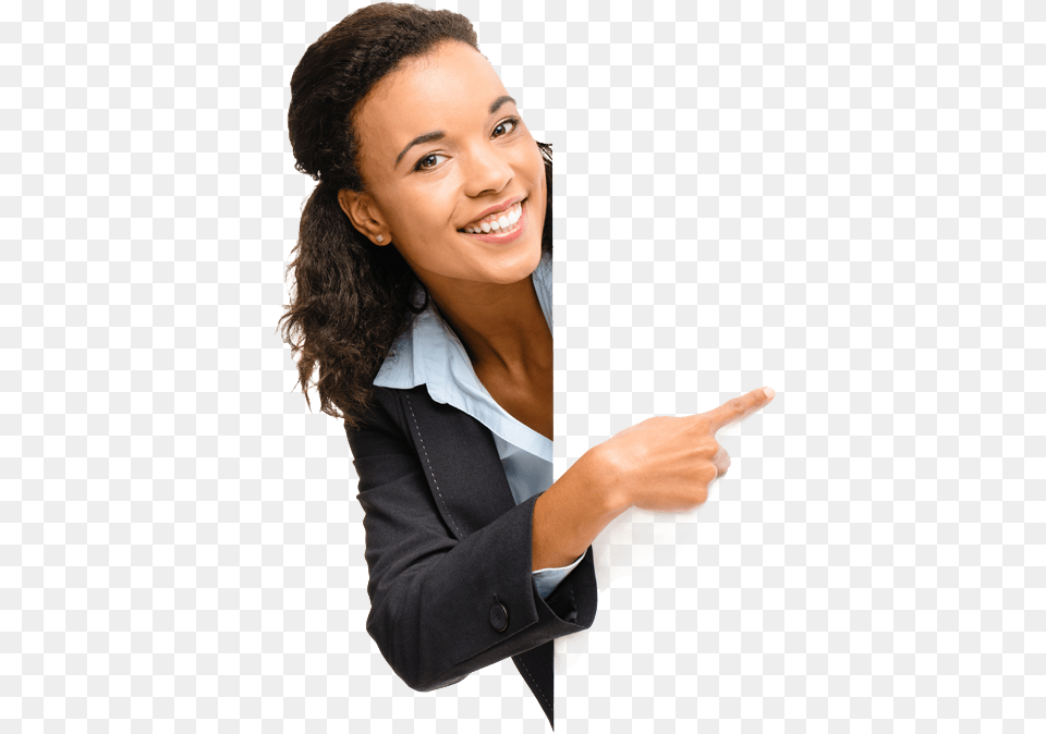 Our Address Woman Pointing, Happy, Head, Photography, Hand Free Transparent Png