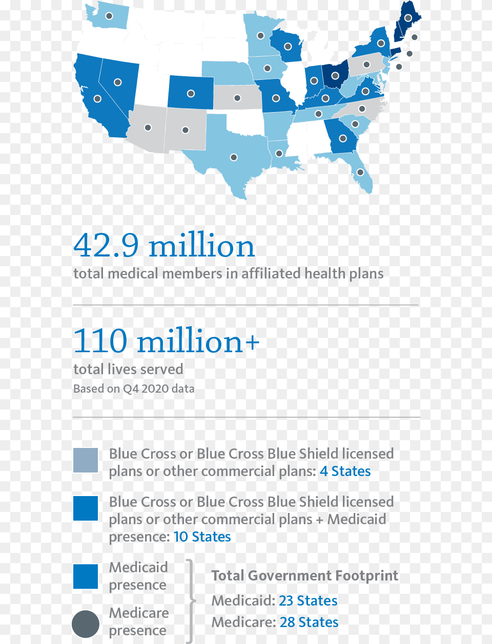 Our Company Anthem Locations Subsidiaries Anthem Anthem States Map, Advertisement, Poster, Chart, Plot Free Png Download