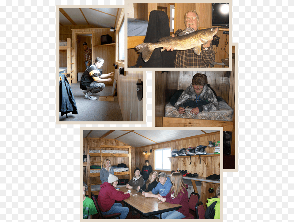 Our Deluxe Houses Features Ice Fishing House Rentals, Wood, Plywood, Fish, Furniture Png Image