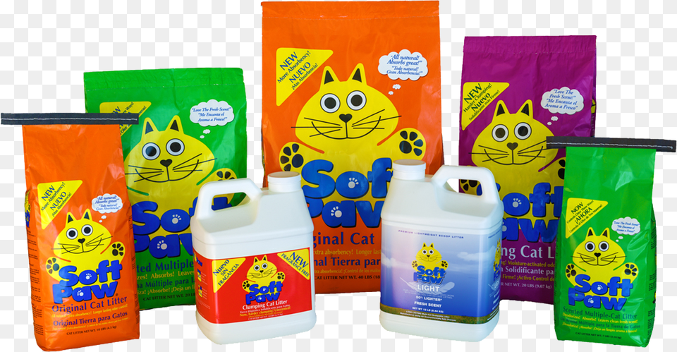 Our Family Of Products Soft Paws Cat Litter, Bottle, Plastic Free Png