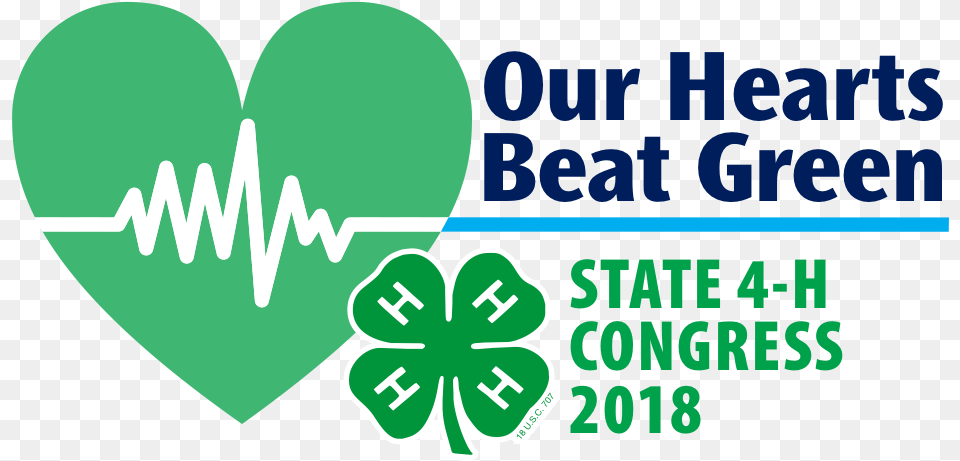 Our Hearts Beat Green Logo 4 H Clover Png Image