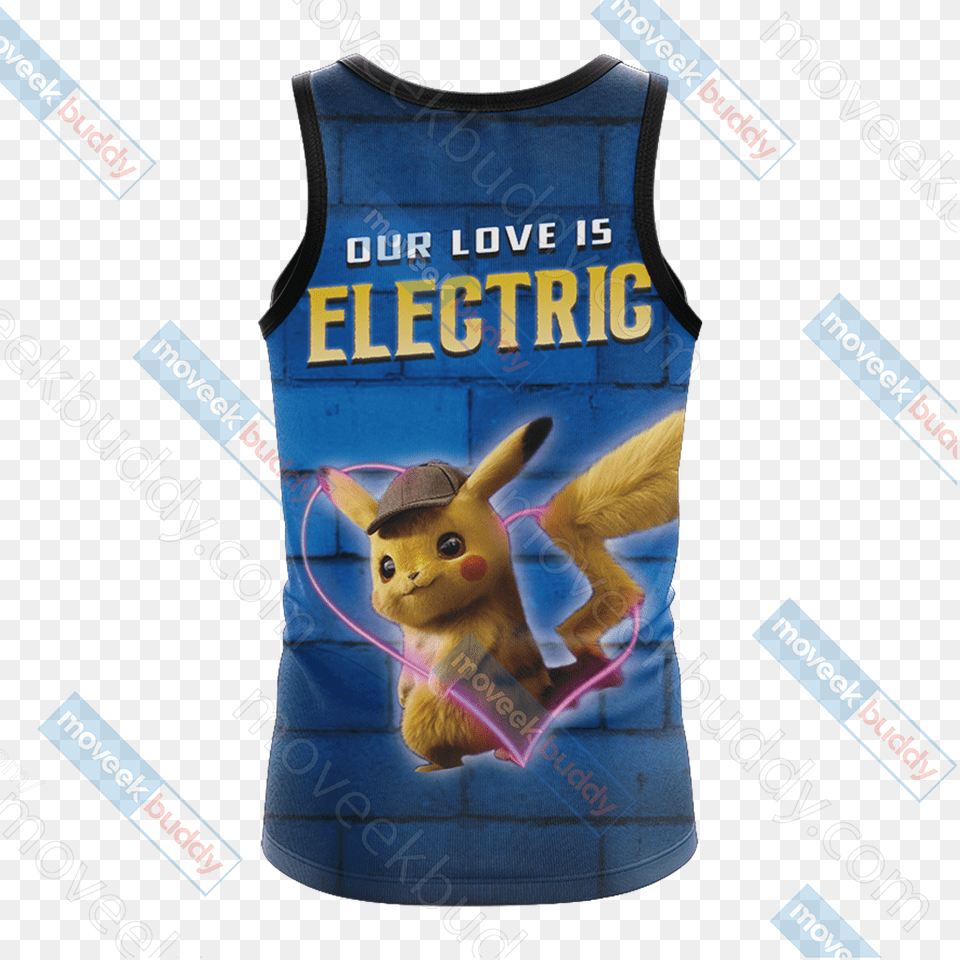 Our Love Is Electric Detective Pikachu New Unisex 3d Active Tank, Clothing, Lifejacket, Vest, Toy Png