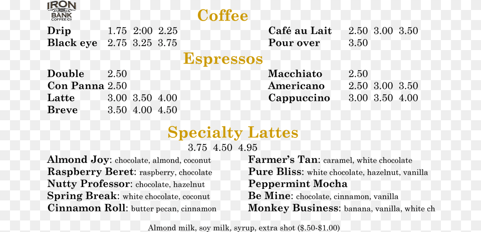 Our Menu Pour Over Coffee Menu, Text Png