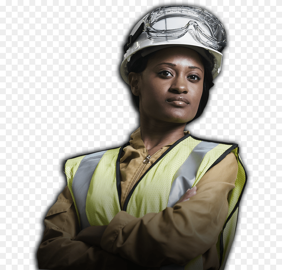 Our Message To Ex Service Men And Women Is Not To Undervalue Black Female Engineers, Helmet, Hardhat, Clothing, Face Free Png Download