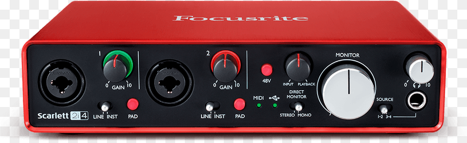 Our Most Versatile Usb Powered Audio Interface Scarlett 2i4 2nd Gen, Amplifier, Electronics, Stereo Free Png