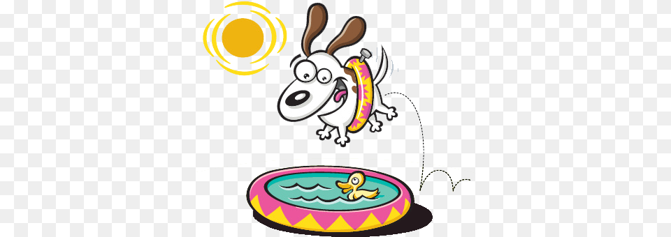 Our Pups Pool Party Funny Dog Cartoon, Water Png