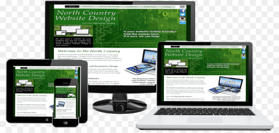 Our Responsive Website Designs Fit Every Size Screen North Country Website Design, Computer, Electronics, Laptop, Pc Png