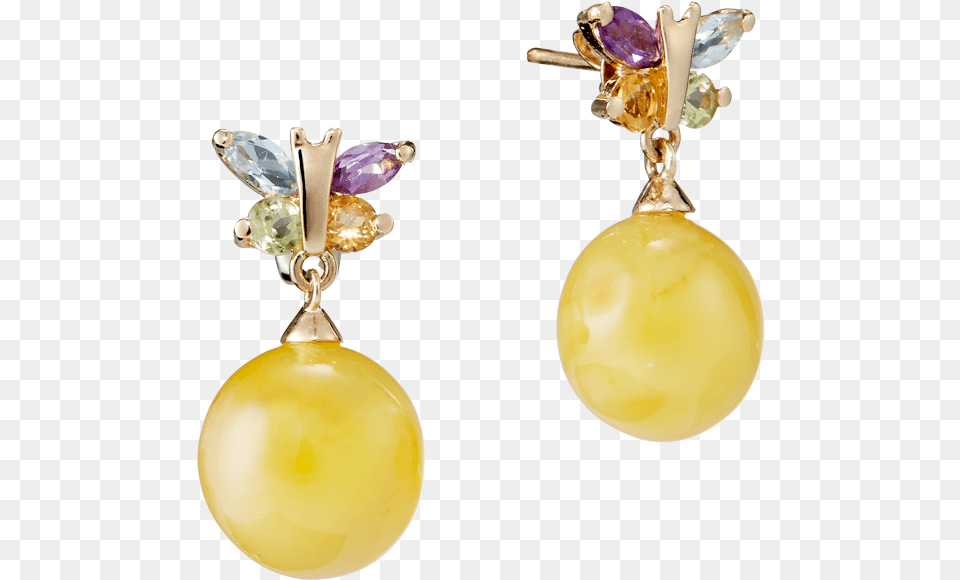 Our Selection Earrings In Milky Amber And Gold With Butterfly Solid, Accessories, Earring, Jewelry, Diamond Png