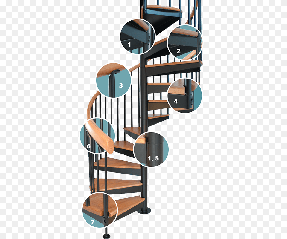 Our Staircase Kits Stand Alone In Product Details And Spiral Stair Connection Details, Architecture, Building, House, Housing Free Png Download