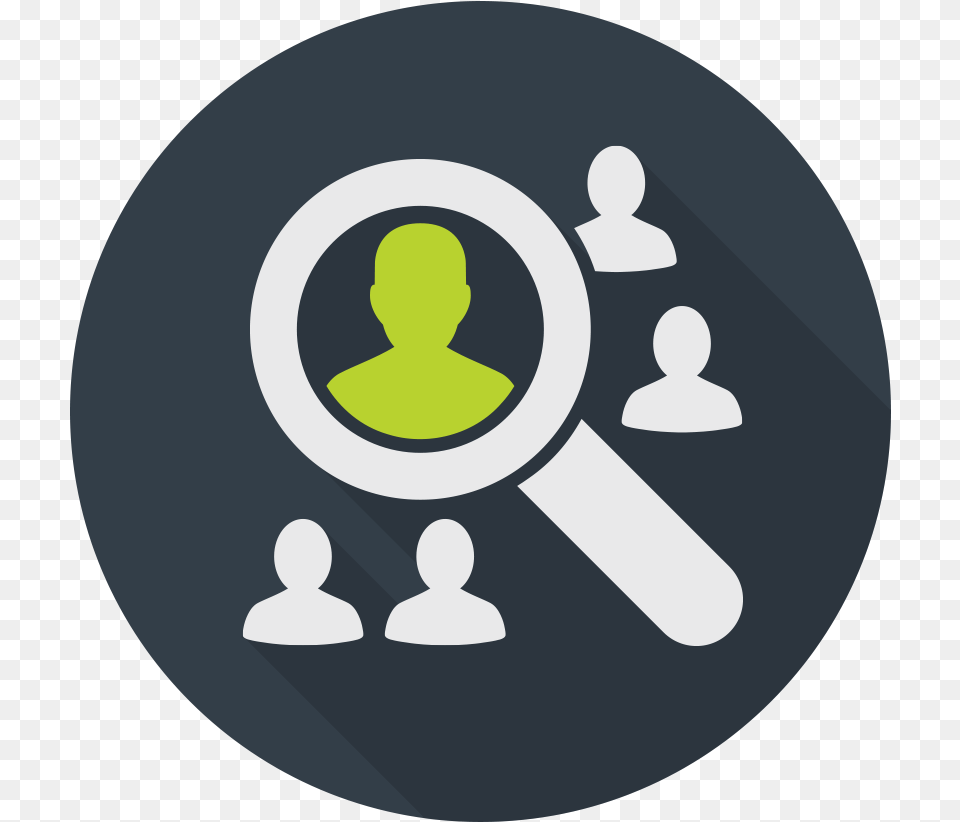 Our Step By Step Method To Find Your Audience Online Audience Icon Circle, Baby, Person, Magnifying Png Image
