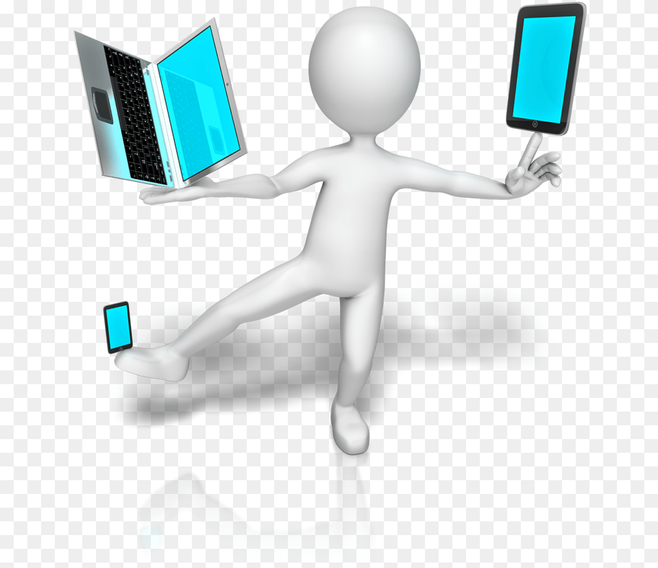 Our Stick Figure Playing Games, Computer, Electronics, Laptop, Pc Free Png