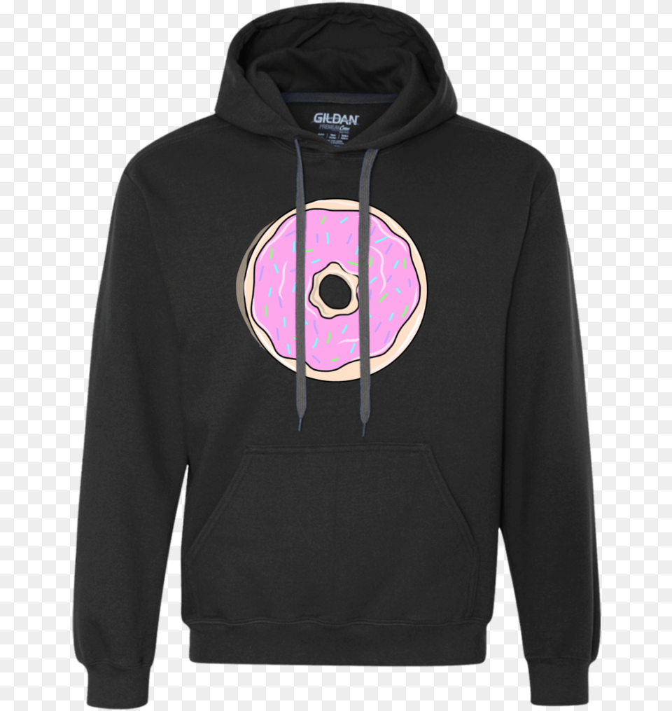 Our Tumblr Inspired Pink Donut Design Looks So Good Black And Mint Green Hoodie, Clothing, Knitwear, Sweater, Sweatshirt Png