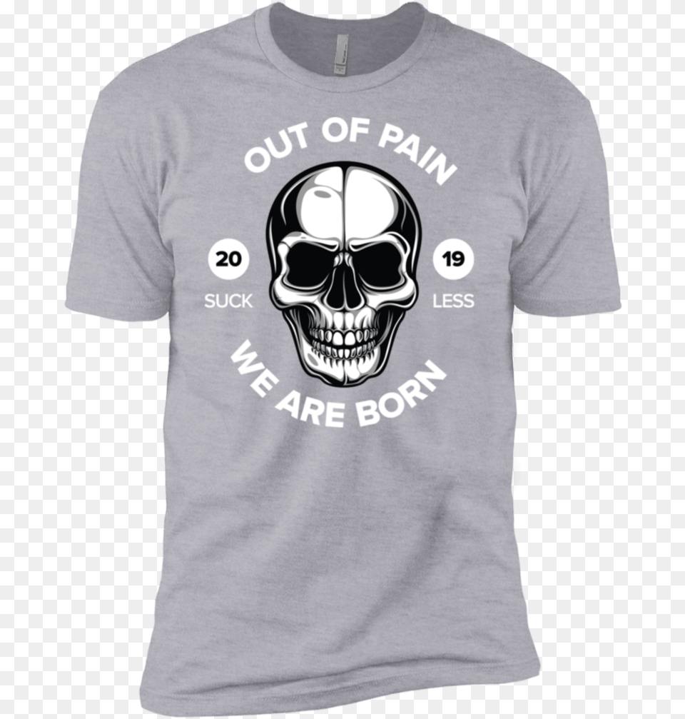 Out Of Pain 2019 White Skull T Shirt Shirt, T-shirt, Clothing, Person, Man Png