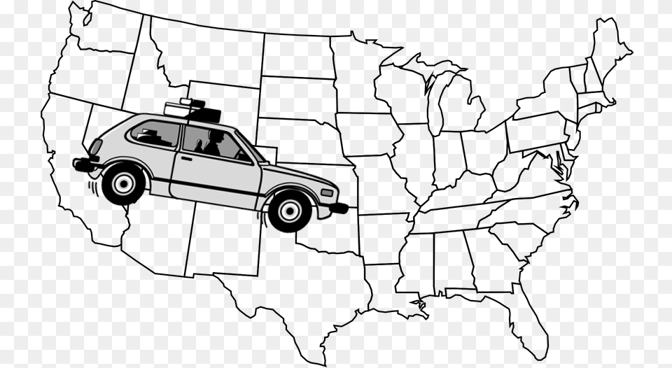 Out Of State Car Accident Hero Arts 3 12quot X 5 34quot Cling Rubber Stamp Us Map, Transportation, Vehicle, Plant, Vegetation Free Transparent Png
