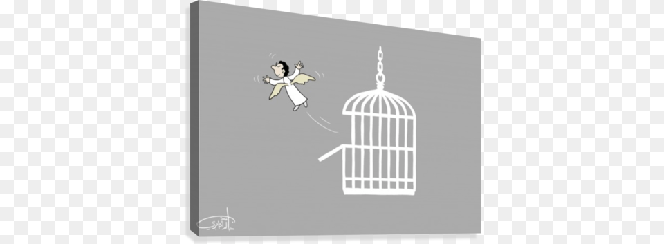 Out Of The Cage Canvas Print Bird, White Board, Baby, Person Free Png Download