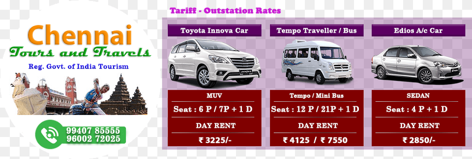 Out Station Tariff Chennai Tours And Travels Tours And Travels Rates, Advertisement, Poster, Car, Transportation Free Png Download