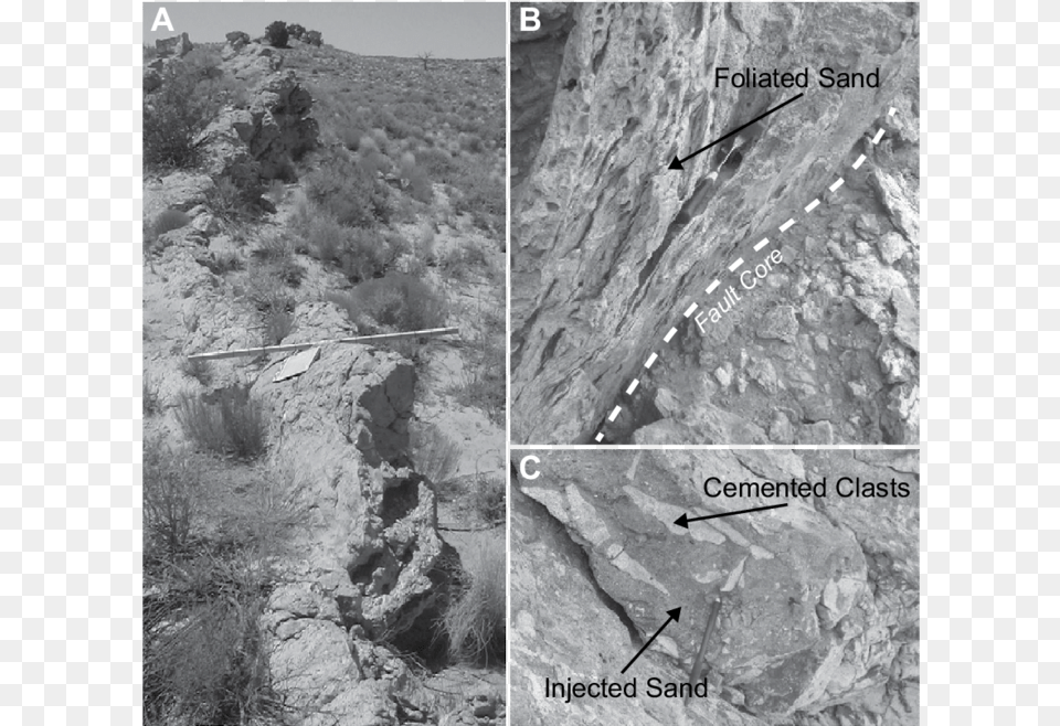 Outcrop Photos Of The Cemented Hangingwall Damage Bedrock, Rock, Outdoors, Nature, Soil Png