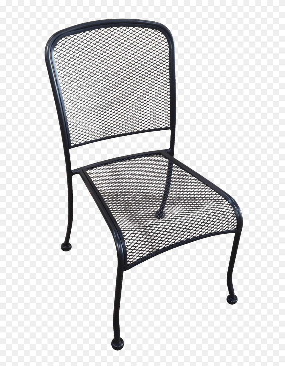 Outdoor Black Finished Wrought Iron Side Chair, Furniture, Armchair Free Transparent Png