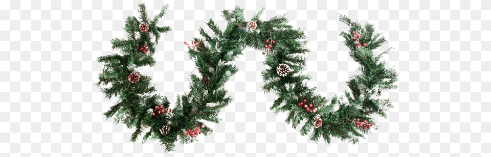 Outdoor Christmas Garland Pic Christmas Garland, Plant, Tree Free Png Download