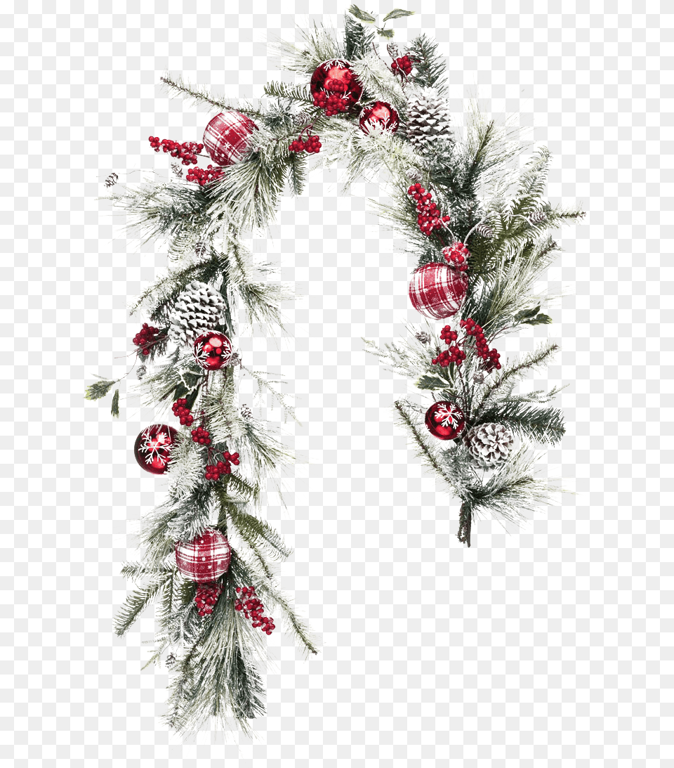Outdoor Christmas Garland Red And White Christmas Garland, Plant, Christmas Decorations, Festival Png Image