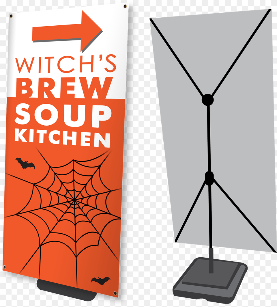 Outdoor Halloween Banner Stands Banner Spider, Advertisement, Text, Poster Free Png Download