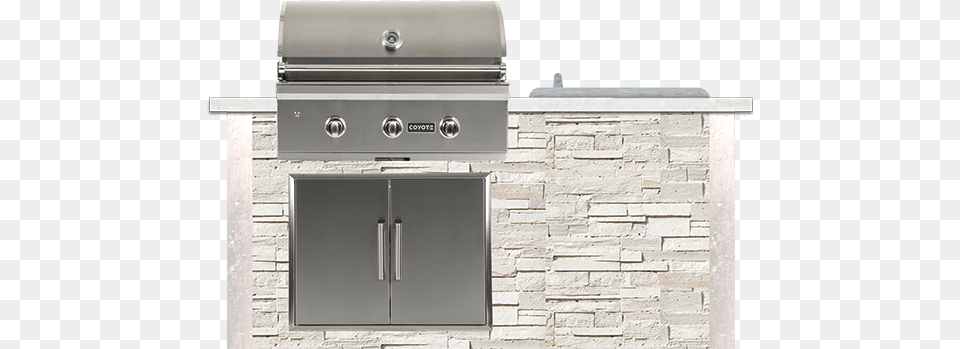 Outdoor Kitchen Silver Stacked Stone, Mailbox Free Transparent Png