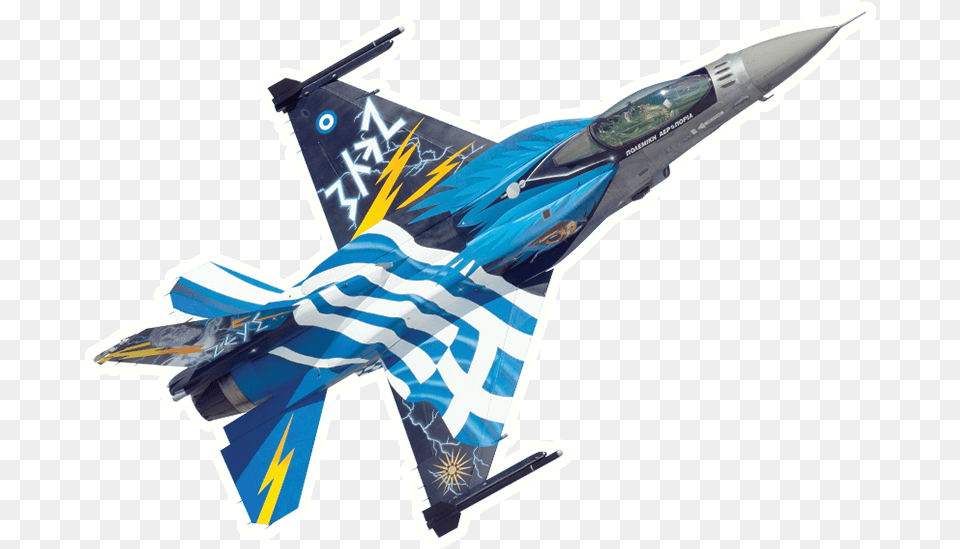 Outdoor Vinyl Sticker F16 Hellenic Air Force General Dynamics F 16 Fighting Falcon, Aircraft, Airplane, Jet, Transportation Free Png Download