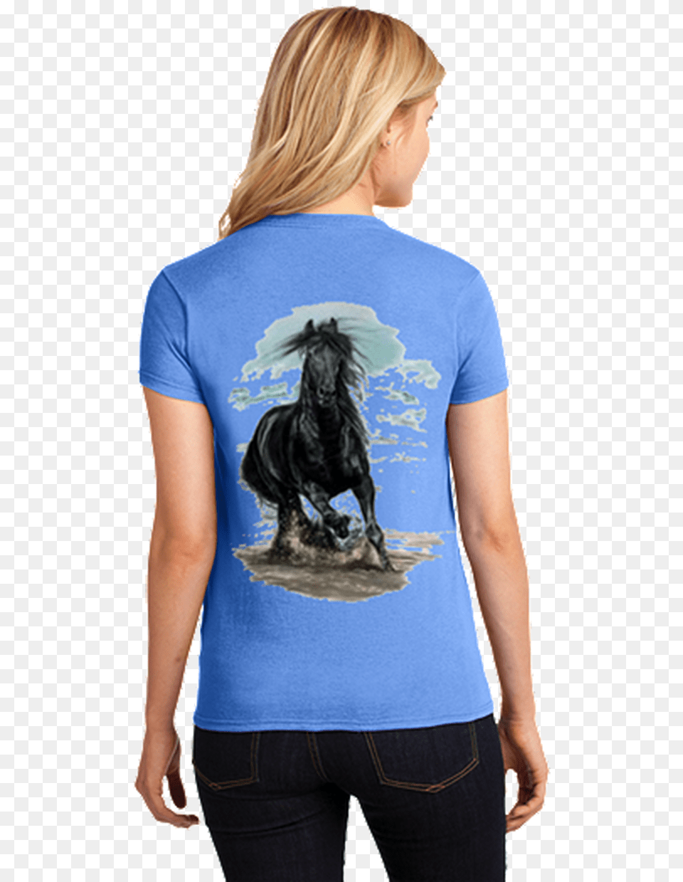 Outer Banks Corolla Wild Horse Running In Waves Obx T Shirt, T-shirt, Clothing, Adult, Person Png Image