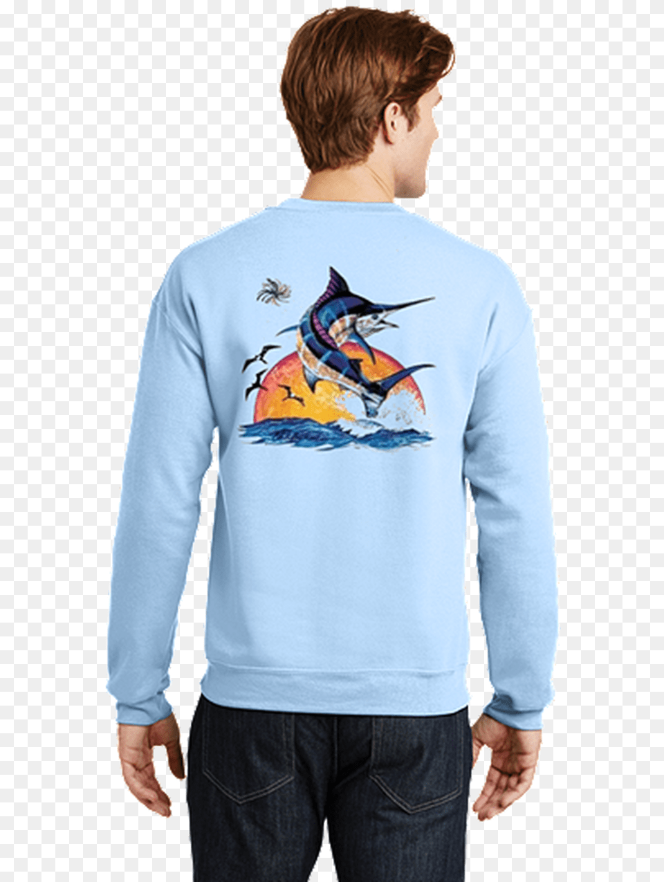 Outer Banks Sunrise Marlin Sweatshirt Deep Sea Fishing Long Sleeved T Shirt, Sweater, Sleeve, Long Sleeve, Knitwear Free Png Download