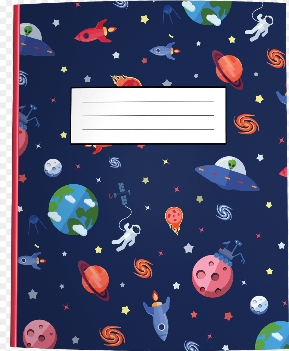 Outer Space Composition Notebook With Astronauts Aliens Greeting Card, Envelope, Mail, Paper, Ball Free Transparent Png
