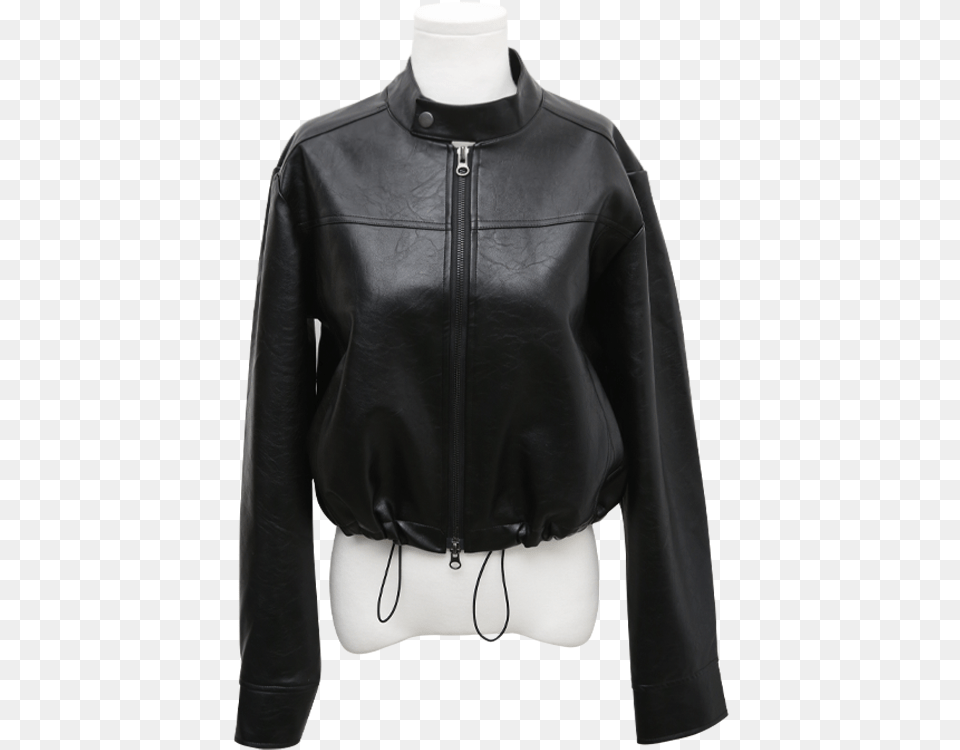 Outerwear Leather Jackets Stylenanda Korea Solid, Clothing, Coat, Jacket, Leather Jacket Png Image
