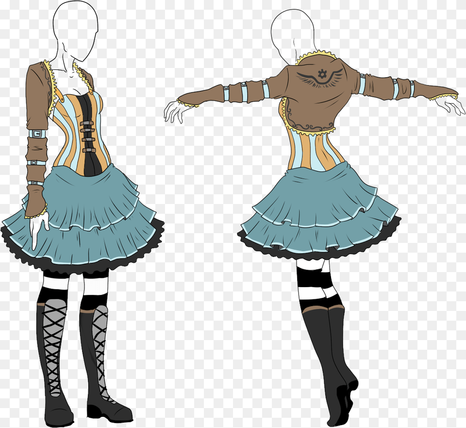 Outfit Drawing Steampunk Huge Freebie Download For Outfit Adopt, Clothing, Costume, Dancing, Leisure Activities Png Image