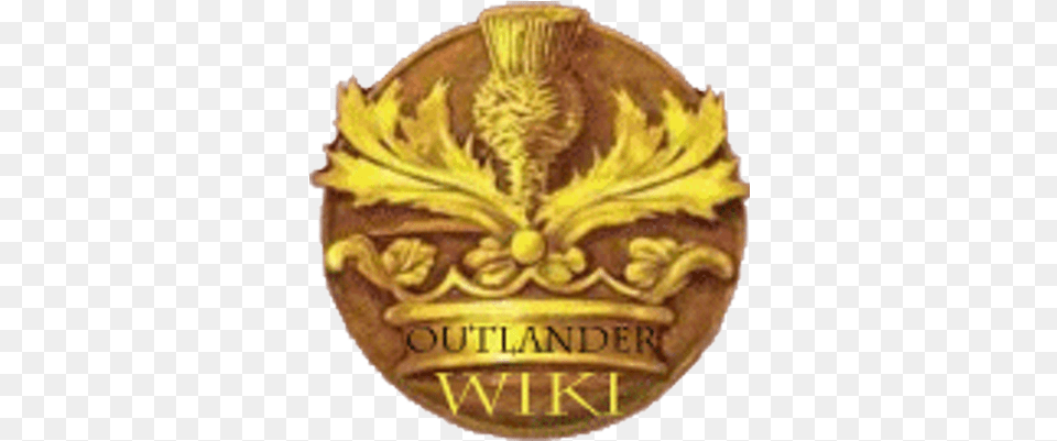 Outlander Wiki Outlander 1 Diana Gabaldon, Badge, Gold, Logo, Symbol Png Image