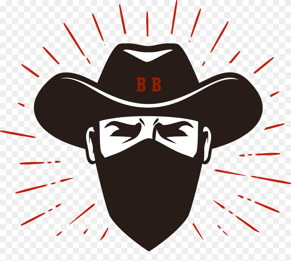 Outlaw Cowboy No Background Gangster Logo, Clothing, Hat, Cowboy Hat, Person Free Png