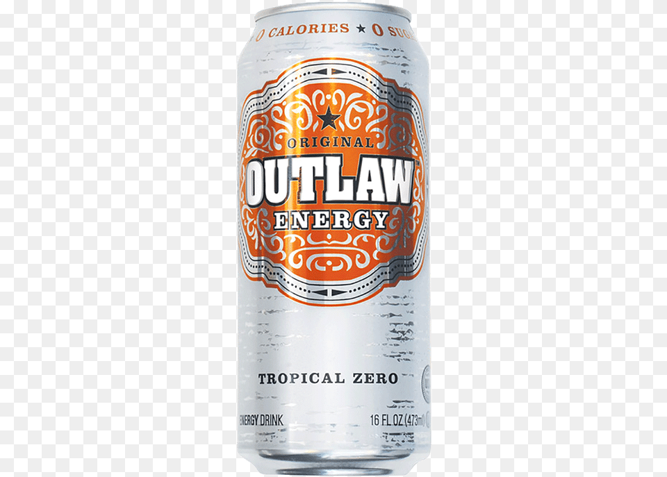 Outlaw Energy Tropical Zero Caffeinated Drink, Alcohol, Beer, Beverage, Lager Free Transparent Png