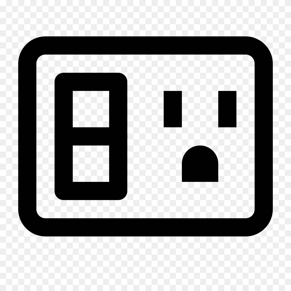 Outlet Switch Icon, Gray Png
