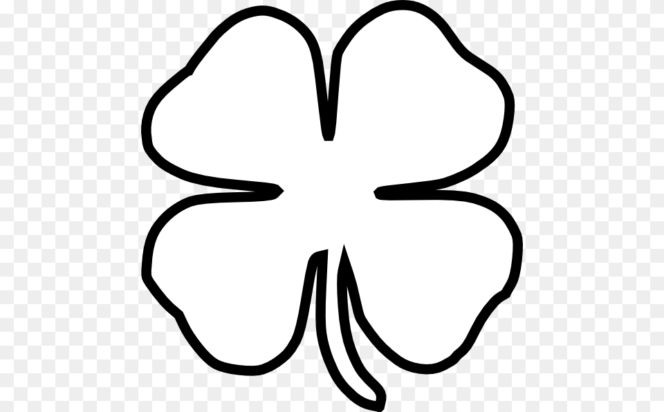 Outline 4 Leaf Clover Clipart, Flower, Plant, Stencil, Petal Free Png Download