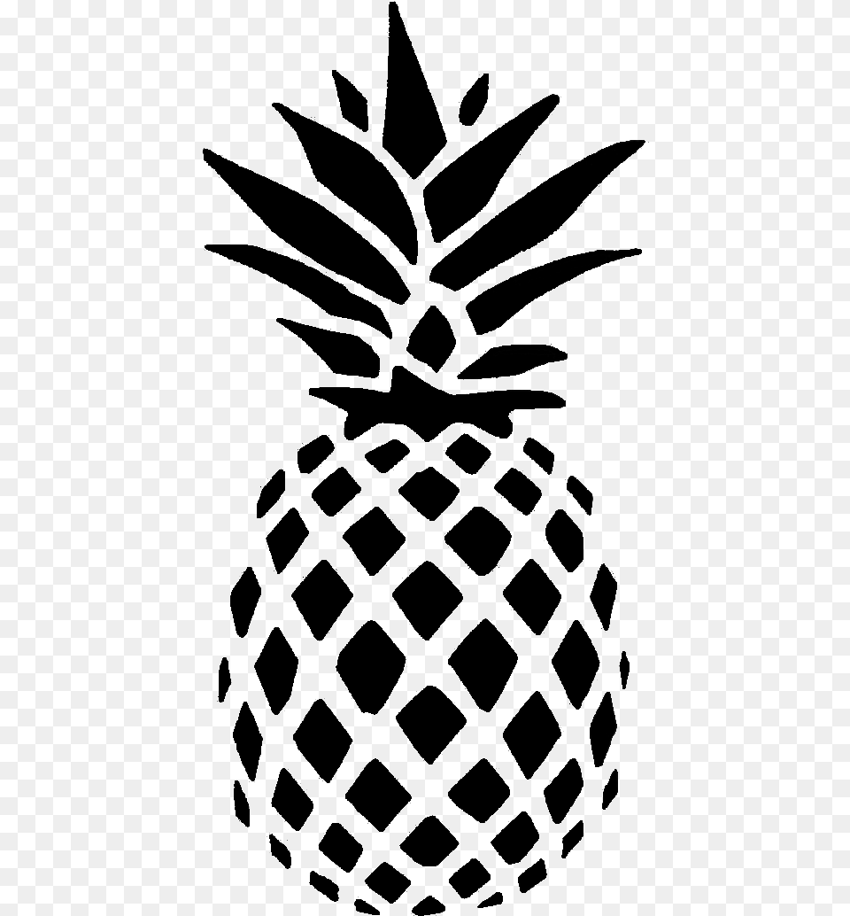 Outline Black And White Pineapple, Food, Fruit, Plant, Produce Free Png Download