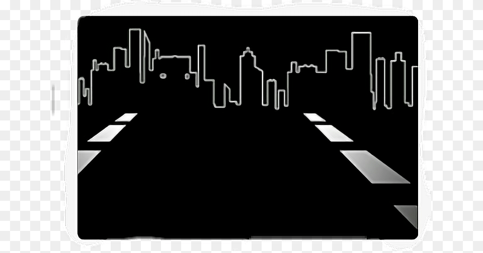 Outline Blackandwhite Background Road City Skyline Skyline, Street, Urban, Tarmac, Terminal Png