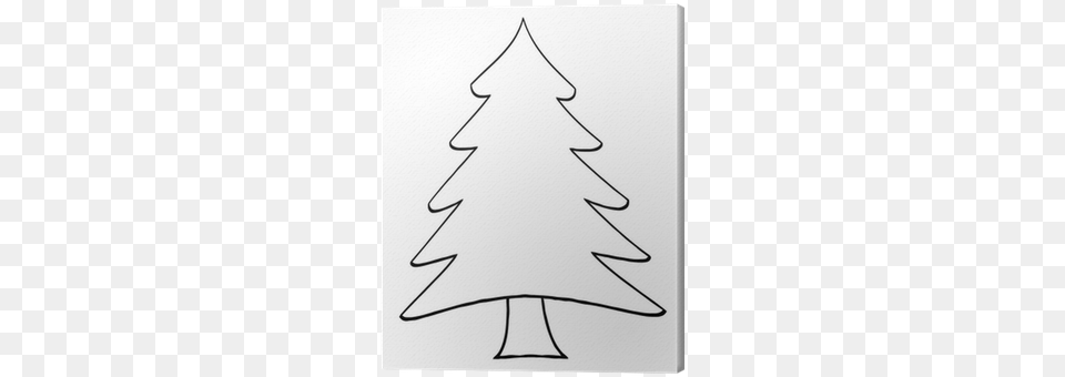 Outline Cartoon Christmas Tree Canvas Print Pixers Pine Tree Clip Art, Stencil, Bow, Weapon, Christmas Decorations Png Image