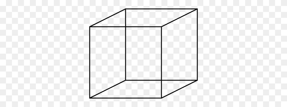 Outline Cube Cut Out, Gray Png Image