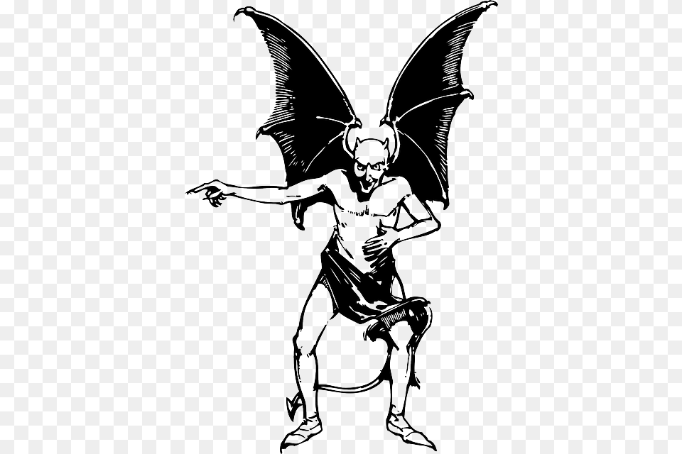 Outline Drawing Silhouette Cartoon Angel Wing Devil Clip Art, Person, Accessories, Face, Head Png